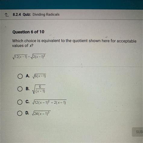 Which Choice Is Equivalent To The Quotient Shown Here For Acceptable