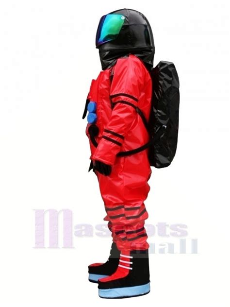 Red Astronaut Spaceman Mascot Costume Adult