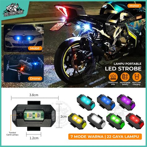 Jual Lampu Strobo Led 7 Warna Kedap Kedip Strobe Light USB Charger