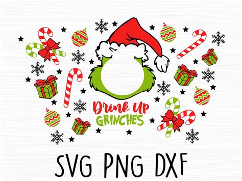 Grinch Starbucks Wrap Svg Grinch Svg Starbucks Full Wrap Etsy