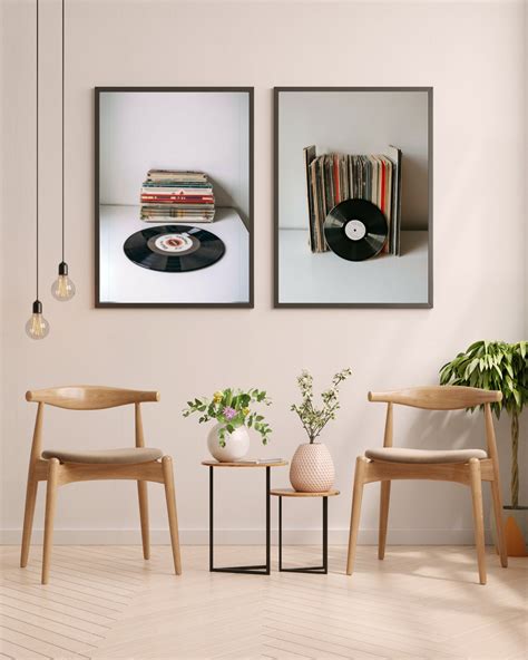 Vinyl Records Wall Art Set of 3, Record Player Print Gift for Music ...