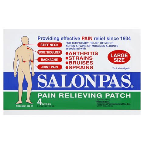 Salonpas External Pain Relieving Patches Large Size 4 Patches