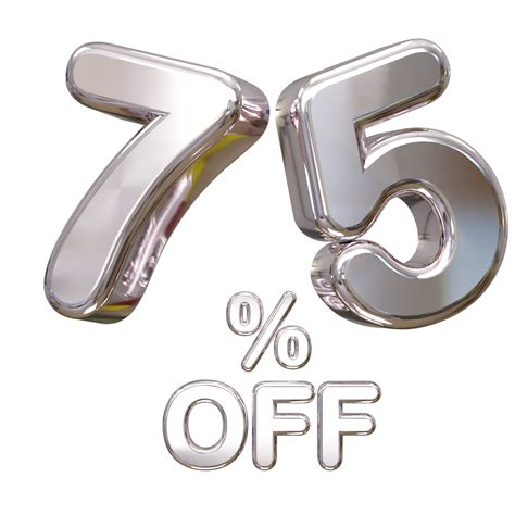 75 Percent Off Discount Sale 3d Rendering Text Illustration 33158058 Png