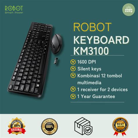 Jual Robot Km3100 Portable Mini Wireless Set Combo Keyboard And Mouse 1600dpi Shopee Indonesia