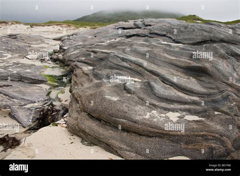 Metamorphic Rocks In Seal Bay On Barra Stock Photo Alamy