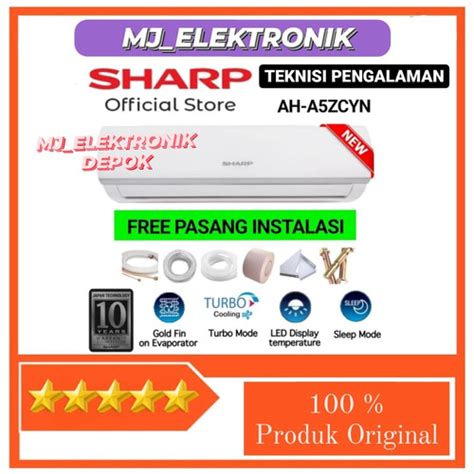 Jual AC SHARP 1 2 PK LOW WATT 5UCY Paket Pasang 5BEY Tanpa Vacum