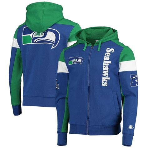 Starter Mens Royalgreen Seattle Seahawks Extreme Throwback Full Zip