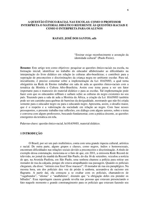 Santos A questao etnico racial nas escolas 6 A QUESTÃO ÉTNICO