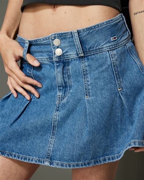 Pleated Denim Mini Skirt Platypus