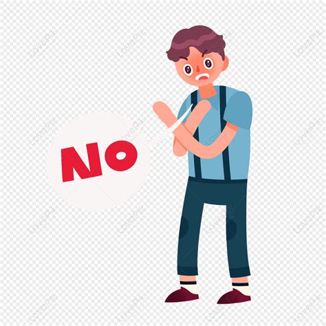 Rejecting Characters Gesture Refuse Refuse Cartoon Png Transparent