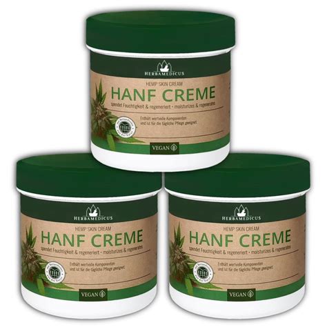 3er Set HERBAMEDICUS HANF CREME 3 X 250ml VEGAN Amazon De Kosmetik