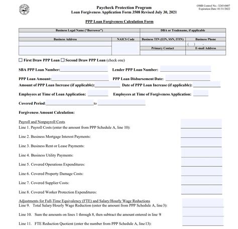 Sba Form 3508 Ppp Loan Forgiveness Application Forms Docs 2023