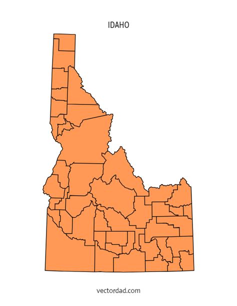 Idaho County Map Editable And Printable State County Maps