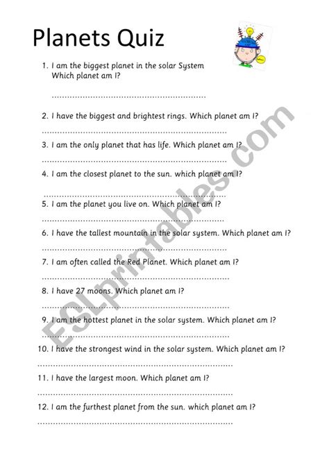 PLANETS QUIZ - ESL worksheet by riso