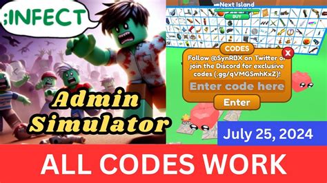 All CODES WORK Admin Simulator ROBLOX July 25 2024 YouTube