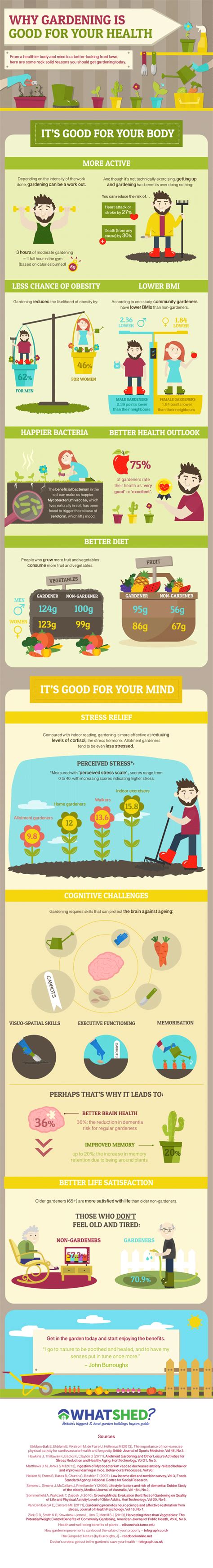 Health Benefits Of Gardening Infographic