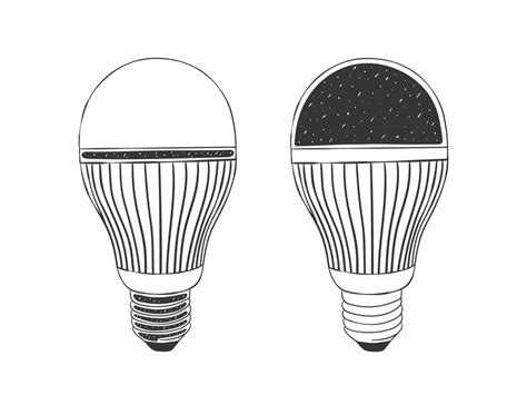 Led Bulbs Concept Light Bulbs Hand Drawn Icons Light Bulb Sketch