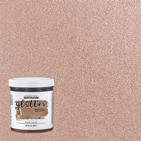 Rose Gold Rust Oleum Specialty Glitter Interior Wall Paint Quart