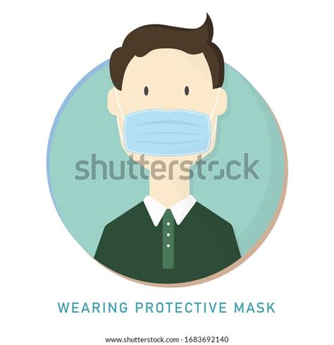 White Man Wearing Surgical Face Mask Stock Vector Royalty Free 1683692140