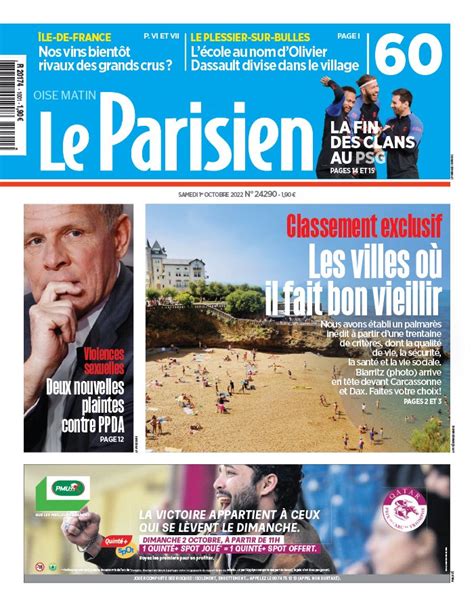 Le Parisien N Du Octobre T L Charger Sur Ipad