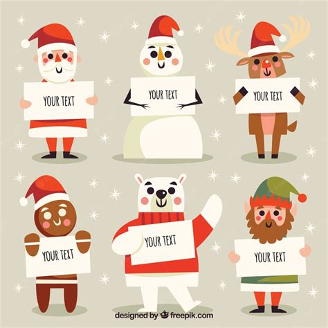 Free Vector | Christmas character with letter