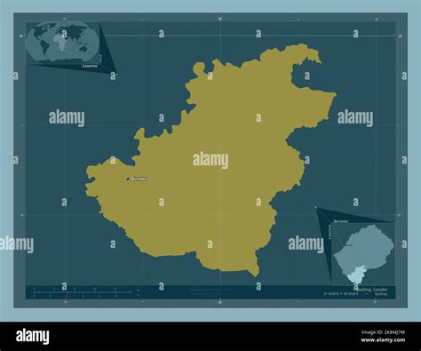 Quthing District Of Lesotho Solid Color Shape Locations And Names Of