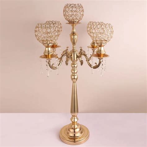 85 CM Tall Gold Candle Holder 5 Arms Candlestick Wedding Candelabra