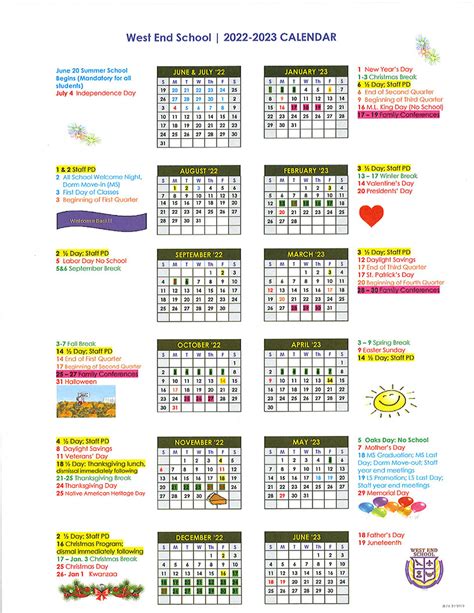 Calendar – West End School