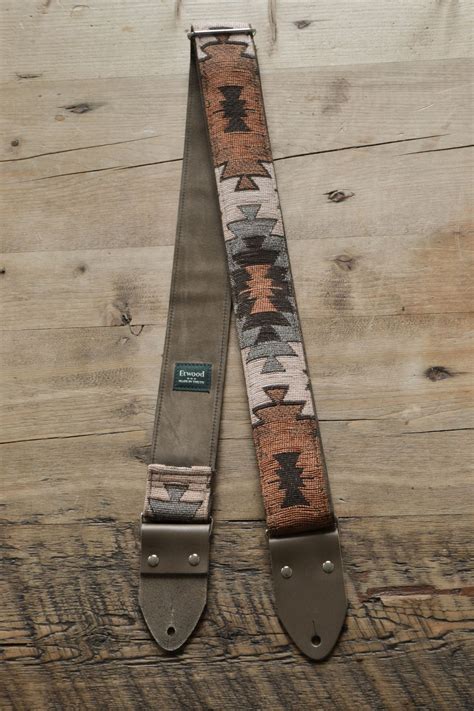 Orange Aztec Guitar Strap Custom Handmade Dawn By Etwood