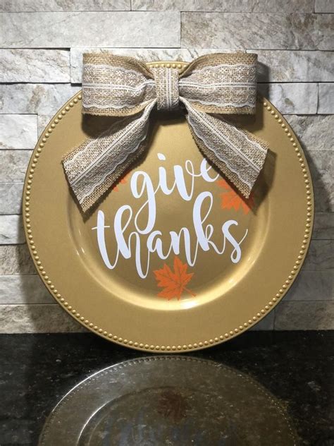 Give Thanks Charger Plate Etsy Charger Plate Crafts Diy Dollar