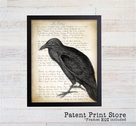 Edgar Allen Poe Art The Raven Poem Nevermore Print Raven Etsy