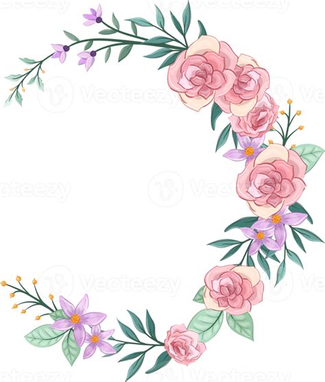 Free Arreglo Floral Rosa Con Estilo Acuarela Png With