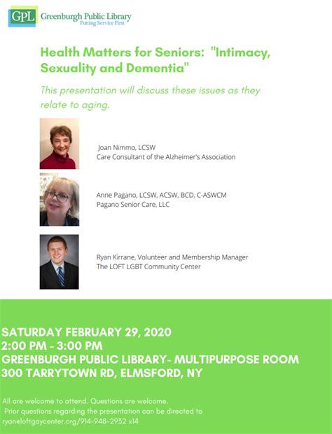 Intimacy Sexuality And Dementia Presentation The Loft Lgbt Center