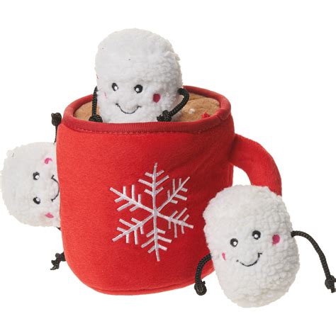 Zippypaws Holiday Burrow Hot Cocoa Plush Dog Toy Squeakers Save 58