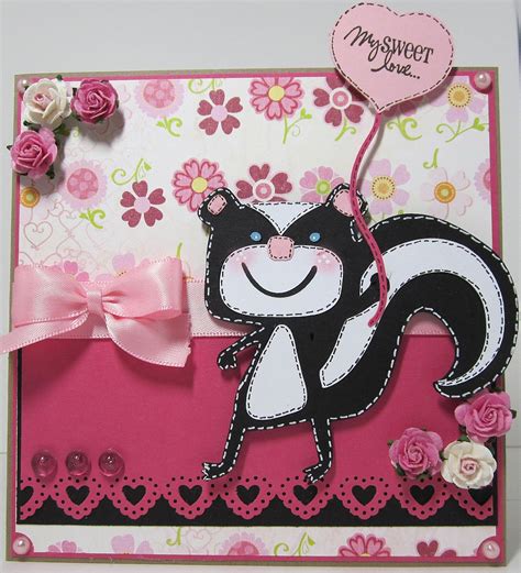 Birthday Bash Skunk Valentines Cards Valentine Day Cards Cricut Birthday