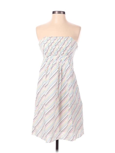 Lilly Pulitzer 100 Cotton Stripes Multi Color White Casual Dress Size