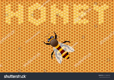 Background Honeycombs Bee Vector Illustration Stock Vector Royalty