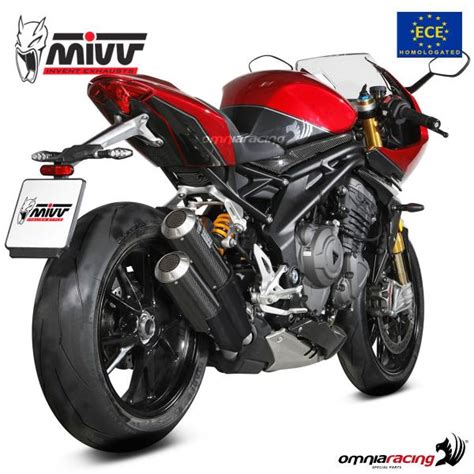 Mivv Mk Pair Of Exhausts Slip On Carbon Homologated For Triumph Speed