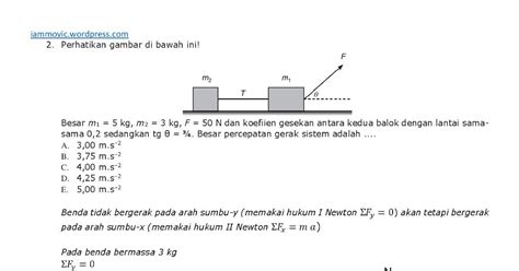 Contoh Soal Dan Pembahasan Hukum Newton Cara Mengajarku Riset