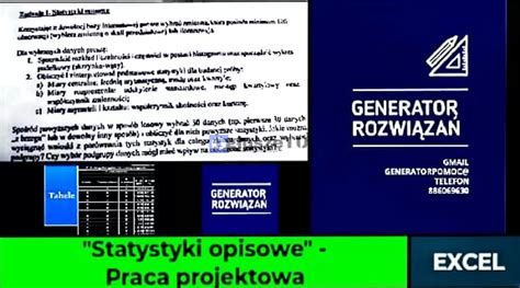 Statystyki Opisowe Praca Zaliczeniowa Excel Gda Sk