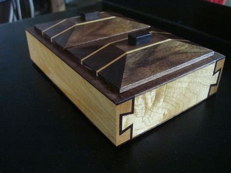 Hand Crafted Double Dovetail Precious Herb Box Hard Maple Black Walnut Gabon Ebony By Fiabilite