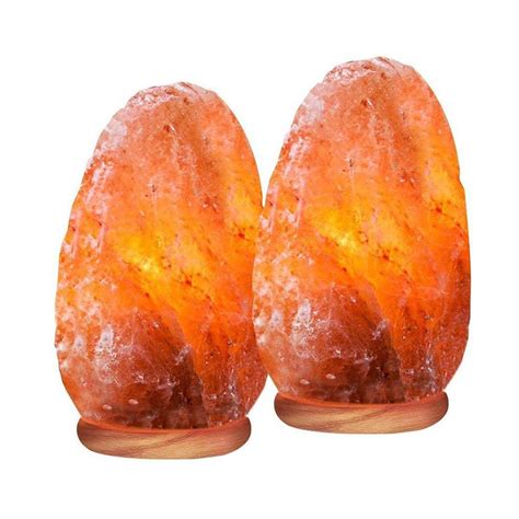 Himalayan Glow 6 In Hand Carved Natural Crystal Salt Lamp 2 Pack