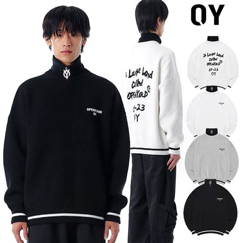 【楽天市場】oy オーワイ 正規品 ポラジップニット Mtm Zipper Paint Knit Mtm 全3色 韓国ブランド 韓国ファッション 重ね着 セーター ハイネック モックネック