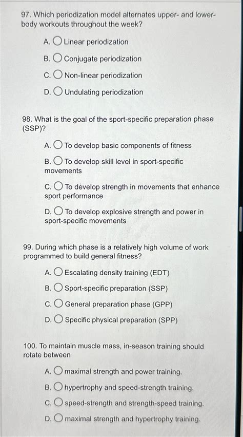 Solved Which Periodization Model Alternates Upper And Chegg