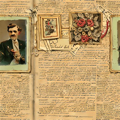 Vintage Scrapbook Ephemera Graphic With Hyper Realistic Intricate