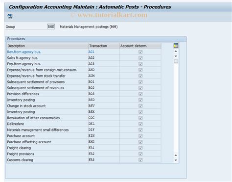 OBYC SAP Tcode C FI Table T030