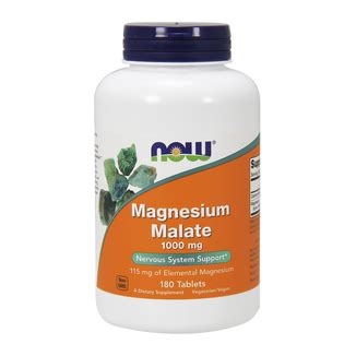 Now Foods Magnesium Malate Mg Jab Czan Magnezu Tabletek