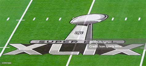 Super Bowl Xlix Logo On The Field Prior To Super Bowl Xlix Being