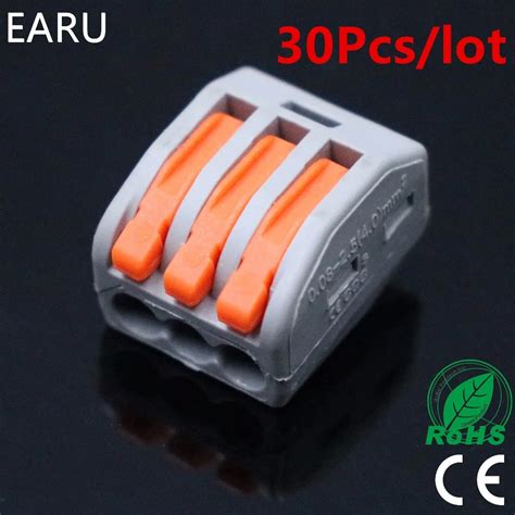 30pieceslot Pct 213 Pct213 Wago 222 413 Universal Compact Wire Wiring Connector 3 Pin