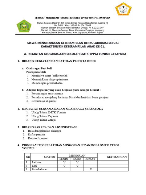 Laporan Kegiatan Ekstra Kulikuler33 Pdf